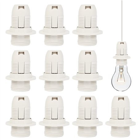 E14 Douille de Lampe 10 Pcs en Plastique 250 2A Support Vintage Adaptateur pour Ampoule à Vis Lampe à Économie d'Énergie