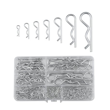 Lot de 168 goupilles fendues R galvanisées 7 tailles (M1/M1.2/M1.5/M1.8/M2/M2.5/M3) (17/25/28/32/40/50/60 mm) pour automobile