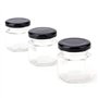 Tebery - Lot de 30 mini bocaux hexagonaux en verre avec couvercles et étiquettes revêtus de plastisol noir (44,3 ml)