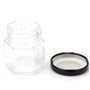 Tebery - Lot de 30 mini bocaux hexagonaux en verre avec couvercles et étiquettes revêtus de plastisol noir (44,3 ml)