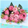 XONOR 4 Bouquets de Fleurs artificielles en Soie Pivoine Artificielle Fausse Fleur glorieuse pour la décoration de Maison Nuptia