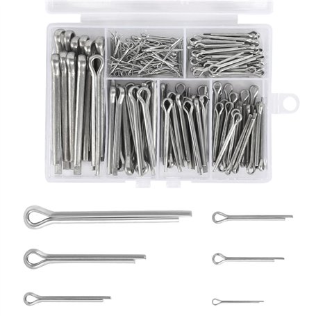 230 Pièces Goupilles Fendues en Acier Inoxydable Goupille de Retenue Assortiment Kit avec Boîte D'assortiment en 6 Tailles Diffé