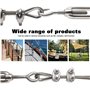 WiMas Lot de 5 tendeurs de fil à boucle tournante en acier inoxydable M8 réglables en forme de crochet et corde à œil