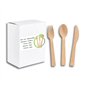 Lot de 150 couverts en bambou (3 x 50 pièces) | Cuillère, fourchette, couteau jetables en bois, respectueux de l'environnement, 