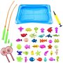 Surplex 43 Pièces Jouet de Pêche Flottant Enfants Exterieur Jeu Peche A La Ligne Piscine Baignoire De Pêche Jouets Magnétiques J