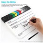 Ribvane Clap en acrylique pour réalisateurs de films - Photographie vidéo - Scène d'action - Avec une gomme magnétique pour tabl