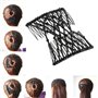 VOARGE Barrette à Cheveux Barrette Pince à Cheveux Extensible Magic Hair Comb 2pcs Magic Perles Élastique Pince à Cheveux pour F