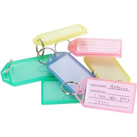 ASelected 80 Pcs Étiquettes Clefs, Porte Cle Etiquette Assortiment de Couleurs en Plastique Key Ring Bagages Tags Avec l’anneau  ASelected 80 Pcs Étiquettes Clefs