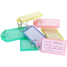 ASelected 120 Pcs Étiquettes Clefs, Porte Cle Etiquette Assortiment de Couleurs en Plastique Key Ring Bagages Tags Avec l’anneau ASelected 120 Pcs Étiquettes Clefs