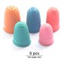 Qling Pack de 5 Caoutchouc Dés à Coudre, Anti-dérapant Flexible Thimblette Caoutchouc pour Note-Counting Page-Turning, Couture, 