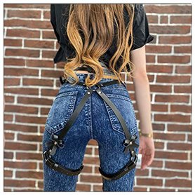 Funlove Porte-jarretelles en cuir avec porte-jarretelles et porte-jarretelles réglable
