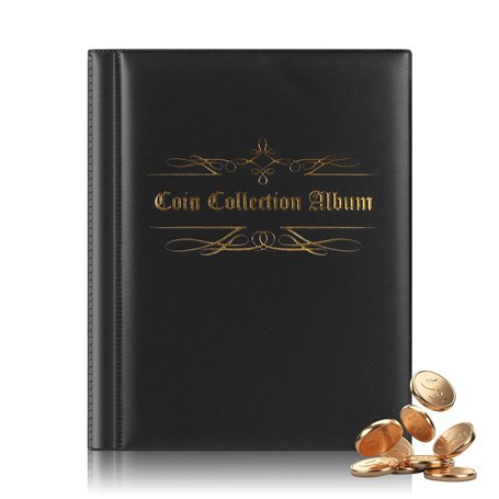 HOMURY Album pour pièces de monnaie 16 pages 480 pochettes Noir