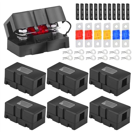 SPORWAY 6Pcs ANS Porte Fusible : Porte Fusible de Voiture et 6 Méga Fusibles (2 * 40A