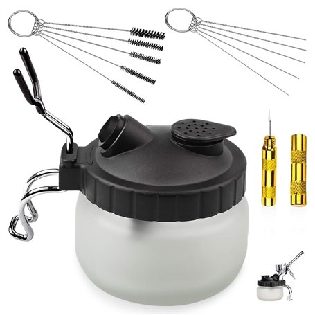 Nizirioo Lot de 4 kits de nettoyage pour aérographe avec récipient de nettoyage