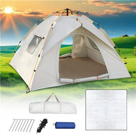 Tente de camping 2 à 4 places avec coussin anti-humidité