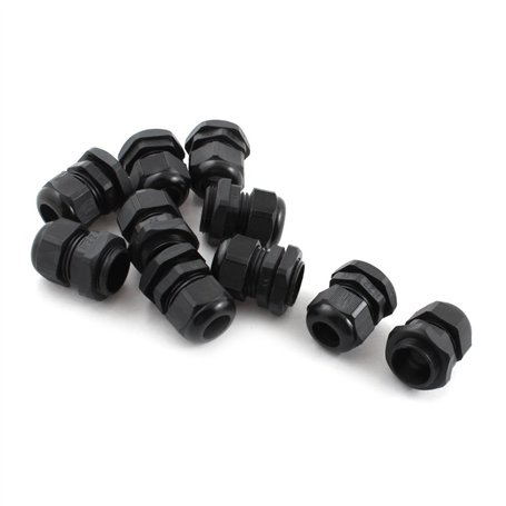 sourcingmap 10pcs presse-étoupe noir en plastique étanche M22X1.5 7mm à 14mm