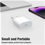Chargeur Rapide USB C 20W avec Câble USB C vers Lightning 1m Certifié MFi pour iPhone 14/14 Pro/14 Pro Max/14 Plus/13/12/11/SE/X