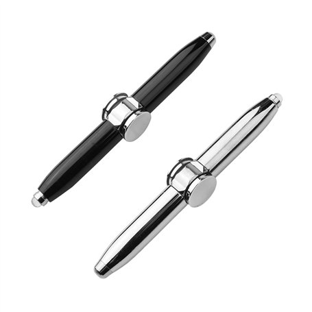 Lot de 2 stylos gyroscopiques pour le bout des doigts - Stylo à plume - Stylo lumineux - Stylo magnétique - Gyro spinner - Stylo