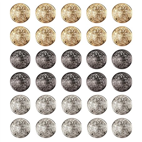 FDGGT Boutons Métalliques Vintage 30 Pièces
