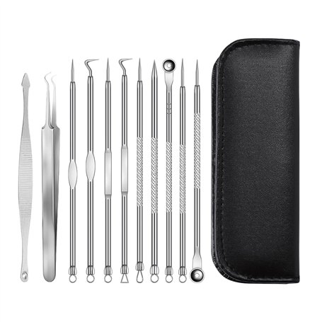 Lot de 11 extracteurs de points noirs en acier inoxydable