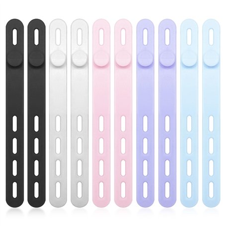 Lot de 10 Serre-Câbles en Silicone Réutilisables - Organiseurs de Fils et Câbles Polyvalents pour Casque