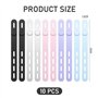 Lot de 10 Serre-Câbles en Silicone Réutilisables - Organiseurs de Fils et Câbles Polyvalents pour Casque