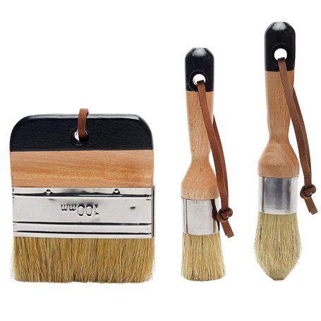 ANCLLO Lot de 3 pinceaux de peinture à la craie et à la cire