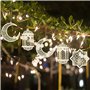 ANCLLO 2 ensembles 6 pièces pendentif en bois ornement Ramadan Kareem décoration lune étoile vent lumière forme pendentif orneme