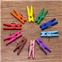 Tiardey 50 pcs Couleur en Bois Clips Punaises, Pinces en Bois avec Punaises pour Tableaux en Liège Carte Notes Photos Mur dans B