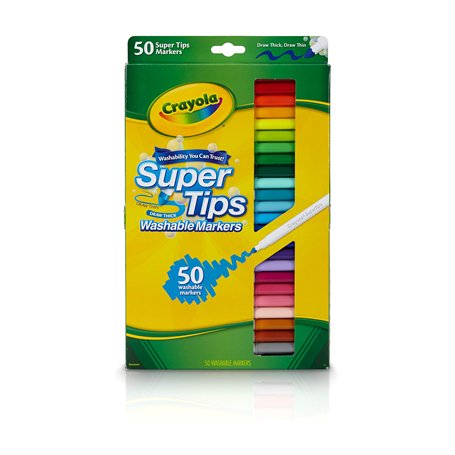 CRAYOLA Super Tips Lot de 50 marqueurs lavables
