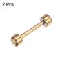 sourcing map 2pcs Montre Vis Tube Tige 16mm Intérieur Dia Acier Inoxydable Acier Montre Bracelet Épingles, Or Ton