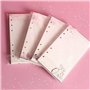 Recharge de papier rose A6, 80 feuilles de papier pour cahier, classeur à 6 trous, recharge vierge pour classeur à 6 anneaux rec