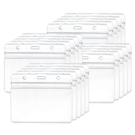 Porte-badges d'identification en plastique transparent étanche (20 pièces)