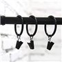 OFKPO Lot de 20 Clips pour Rideaux Clips, Antirouille Anneaux de Rideaux avec Pinces Metal Rideau Clips Crochet - Noir