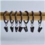 OFKPO Lot de 20 Clips pour Rideaux Clips, Antirouille Anneaux de Rideaux avec Pinces Metal Rideau Clips Crochet - Noir