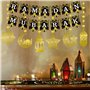 Ensemble de décorations pour Ramadan - Guirlande de Ramadan Mubarak - Bannière de l'Aïd - Chemin de table, accessoires de photom