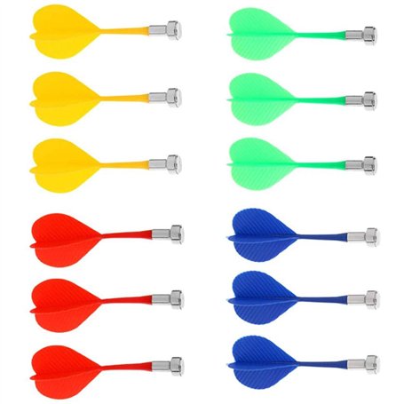 POFET 12pcs fléchettes magnétiques fléchettes de Rechange de sécurité Accessoires de Jeu d'intérieur Cible 4 mélange de Couleurs