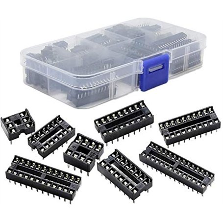DollaTek 66pcs DIP IC Sockets Adapter Kit de prise de type à souder 6/8/14/16/18/20/24/28 broches