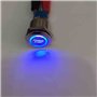 Mintice 19mm Bleu LED 12V Interrupteur à Bascule Bouton Poussoir Voiture Métal Interrupteur Momentané Lumière Intérieure Engine 