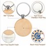 Porte-Clés en Bois, 15 Pcs Bricolage Vierge Personnalisé Porte Clés en Bois, Naturel Étiquettes Rond en Bois Brut, Chaîne de clé