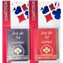 Lot de 2 Jeux de 54 cartes - Bleu et Rouge Gauloise - Cartonnées Plastifiées Sous blister - 4 index standards - portraits frança