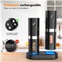 Singhere Moulin à sel et poivre électrique avec base rechargeable moulin à sel et poivre réglable moulin a poivre electrique ave