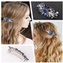 JJiaoLinin Rétro Barrettes à Cheveux,Pince à cheveux en forme de Fleur Pince à Cheveux Mariée Alliage Ressort Cristal Cheveux Ba