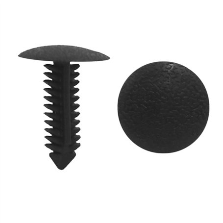 sourcing map 50pcs Rivet Plastique Glissière Porte Voiture Habillage Agrafe Retenue 6mm Trou Noir