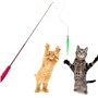 Diealles Jouet de Chat, Rétractable Baguette avec 5 Plumes pour Votre Chat et Chaton