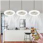 Hobaca Ventilateur de plafond 30W avec lampe E27 Base Moderne Rotatif à 180° avec lumière et télécommande, 3 Couleurs Dimmable L