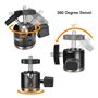 UTEBIT Pince Accroche Caméra de Vis 1/4 + Mini Rotule Pivotante à 360° Support Orientable Caméra en Alliage d'Aluminium Charge M