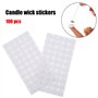 Kit de Fabrication de Bougies - 100 Mèches Pré-Cirées, 100 Autocollants Double Face et 1 Support de Mèche pour DIY (10 cm et 15
