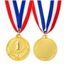Médailles de Vainqueur avec Rubans, 6 Récompenses Gagnant en Métal, Première Place, Premier Prix, 5 cm de diamètre