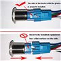 CESFONJER 2 Pcs 12V Verrouillage Bouton-poussoir | LED Démarrage Bouton | ON/OFF Commutateur Bouton Auto-bloquant en Acier Inoxy